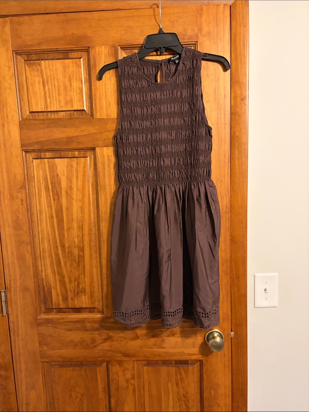 Madewell The Embroidered Melody Smocked Mini Dress